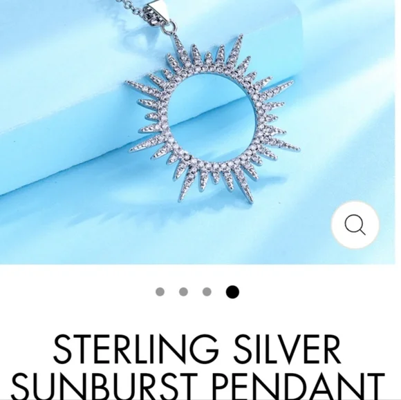 STUNNING SUNBURST PENDANT WITH SWAROVSKI CRYSTALS 14ktor Platinum/Rhodium Plated - Picture 4 of 6